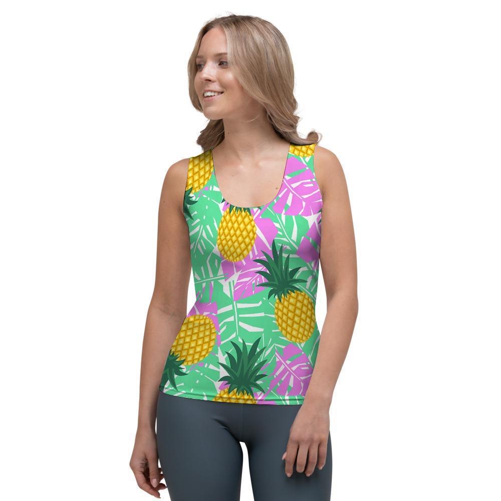 Pineapple Print Women's Tank Top-grizzshop