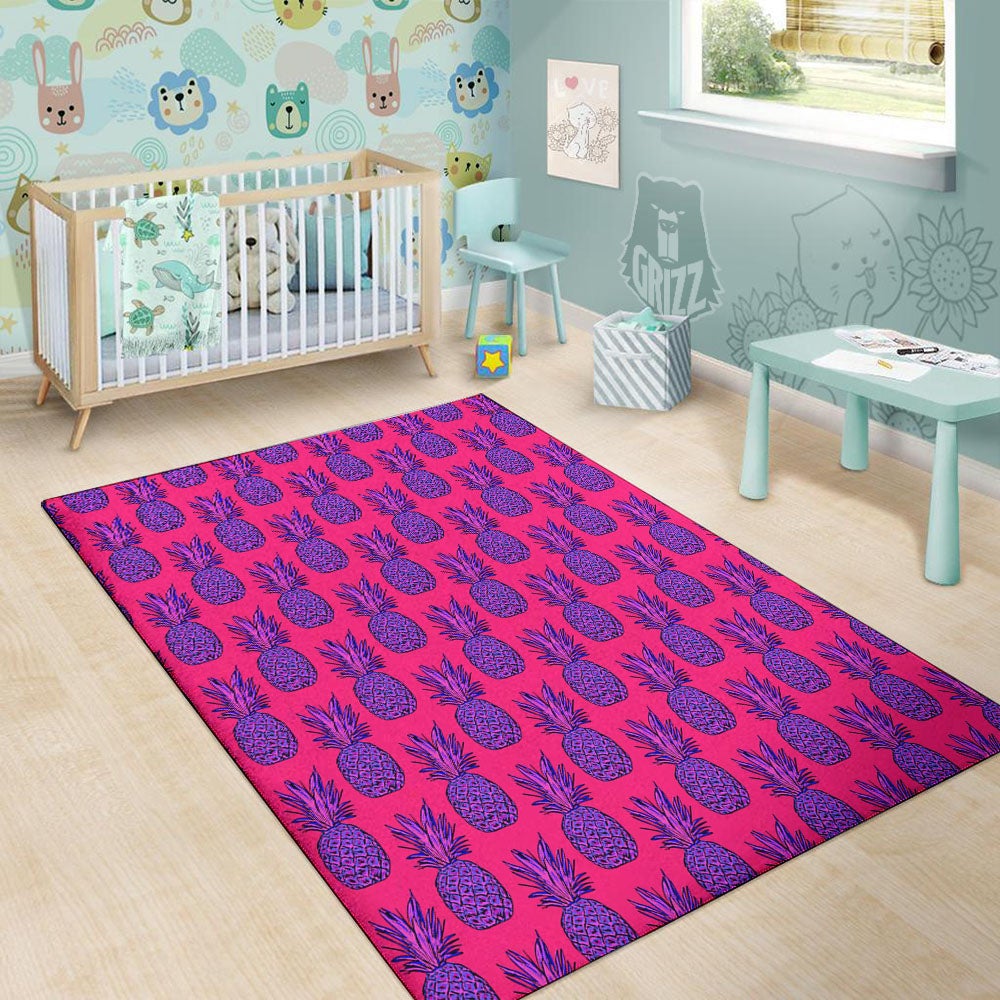 Pineapple Purple Print Pattern Floor Mat-grizzshop