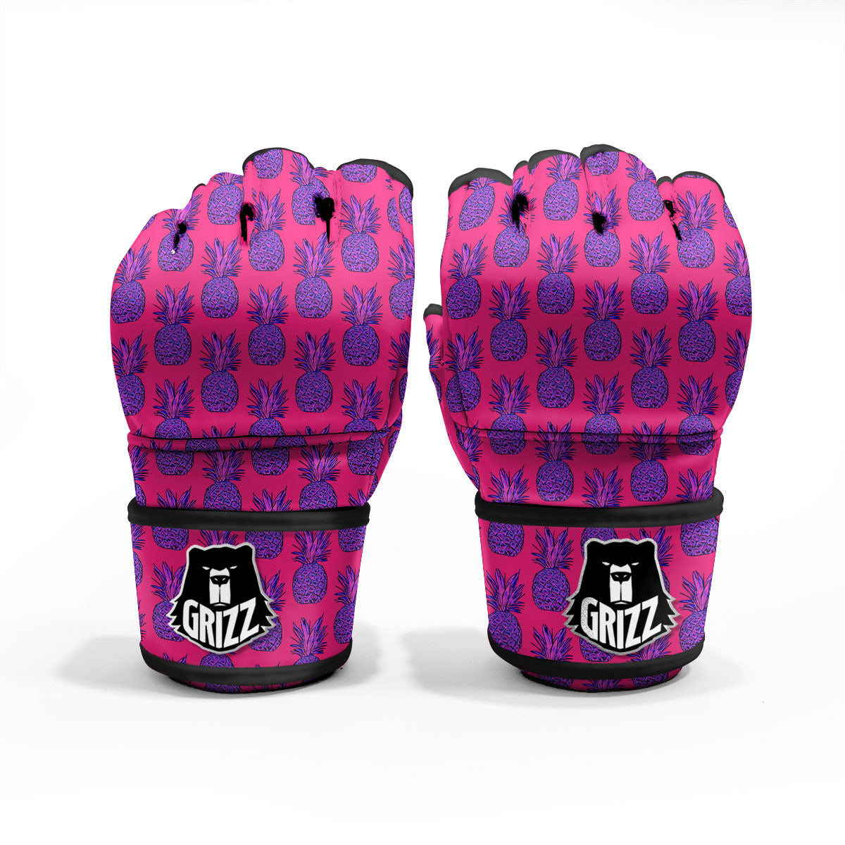 Pineapple Purple Print Pattern MMA Gloves-grizzshop