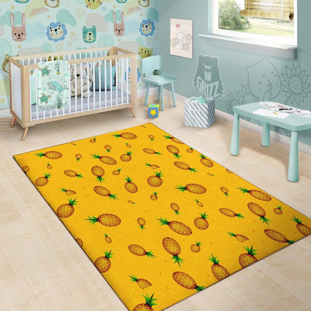 Pineapple Sand Beach Print Pattern Floor Mat-grizzshop