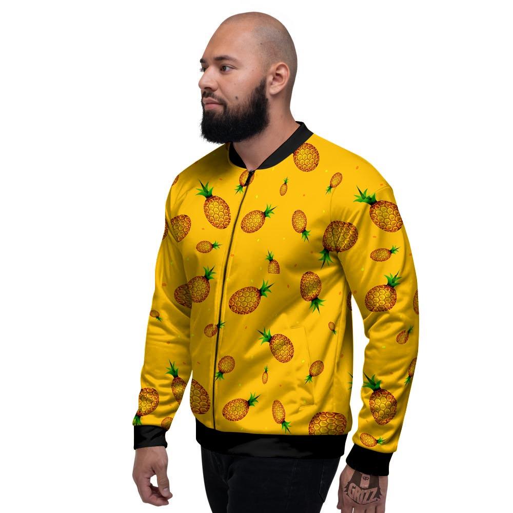 Pineapple Sand Beach Print Pattern Men's Bomber Jacket-grizzshop