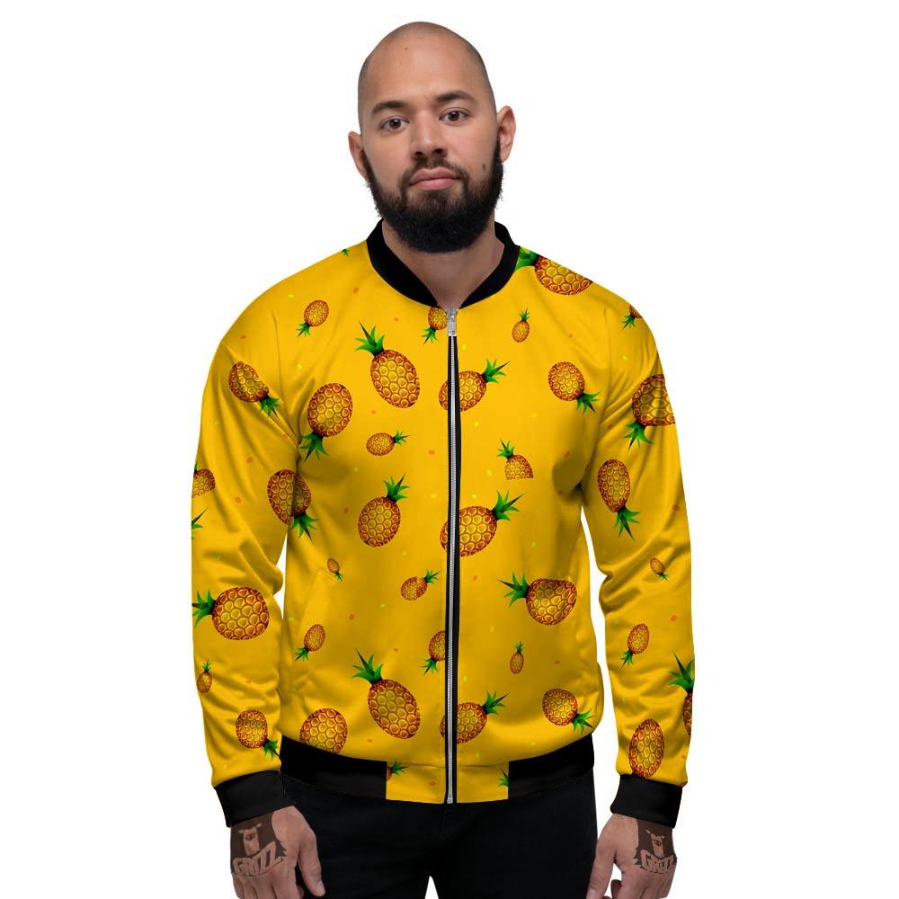 Pineapple Sand Beach Print Pattern Men's Bomber Jacket-grizzshop