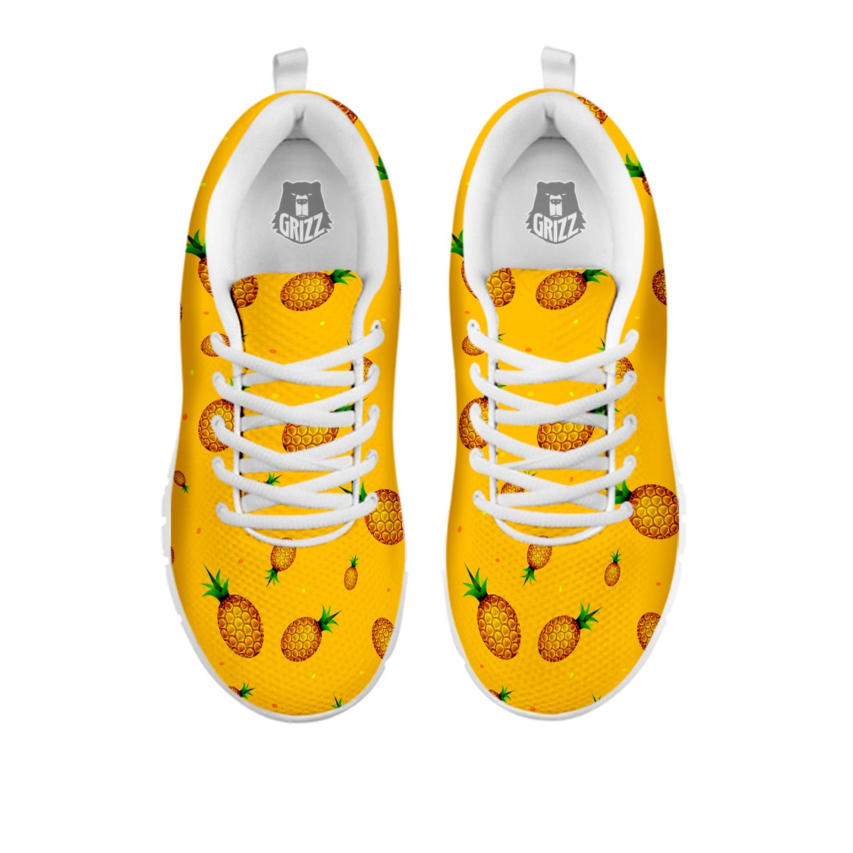 Pineapple Sand Beach Print Pattern White Sneaker-grizzshop