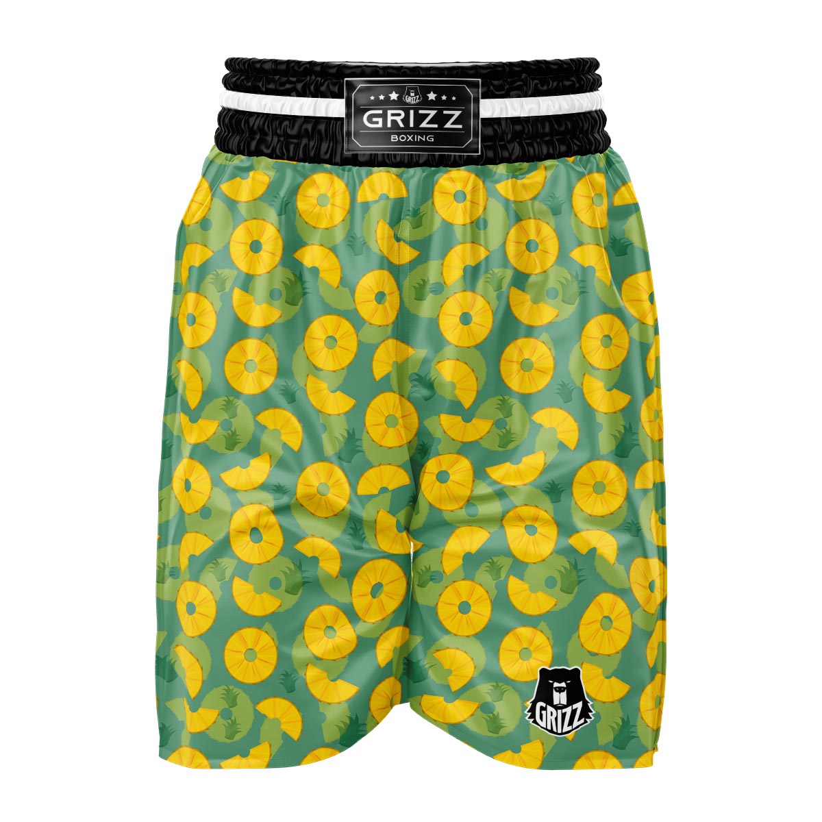 Pineapple Sliced Print Pattern Boxing Shorts-grizzshop