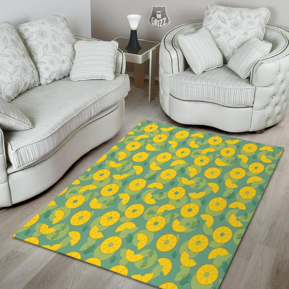 Pineapple Sliced Print Pattern Floor Mat-grizzshop