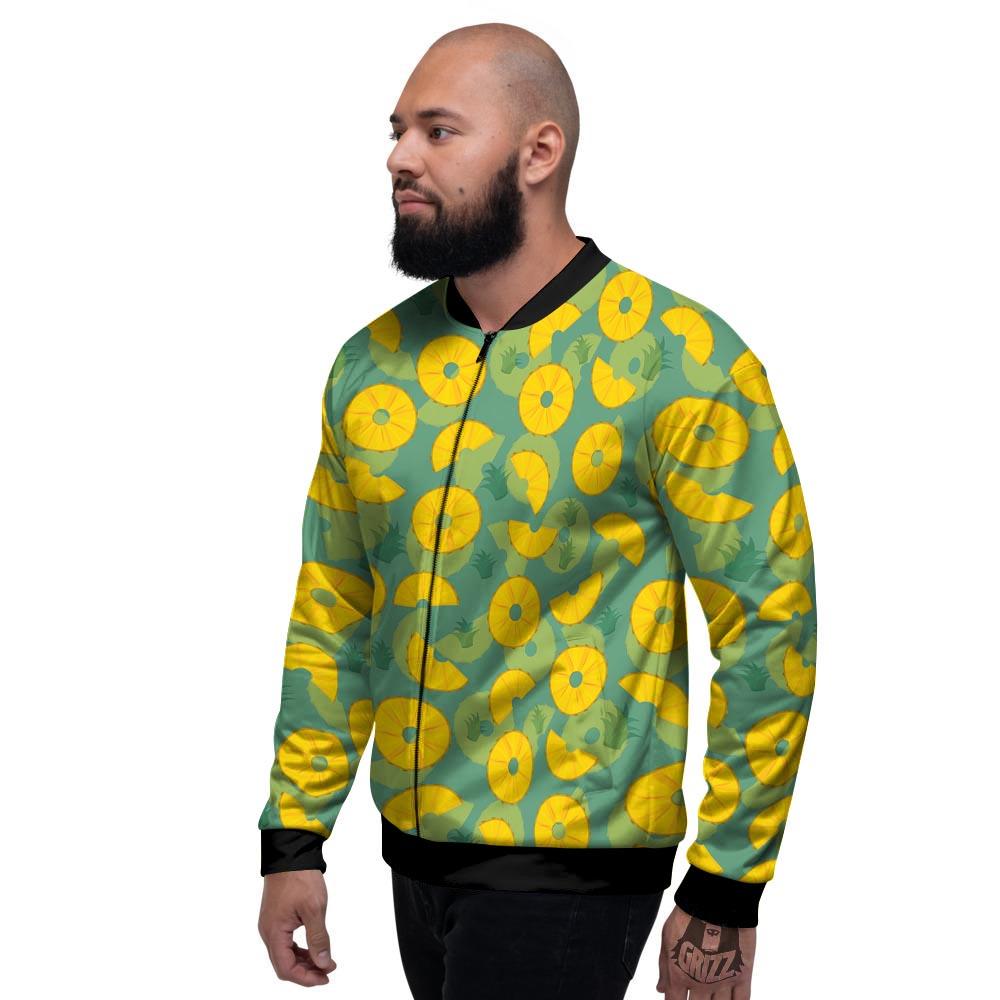 Pineapple Sliced Print Pattern Men's Bomber Jacket-grizzshop