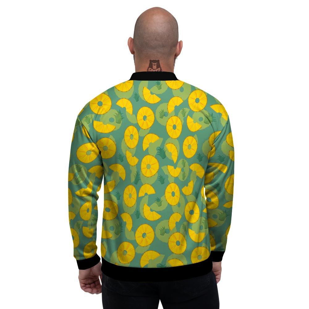 Pineapple Sliced Print Pattern Men's Bomber Jacket-grizzshop