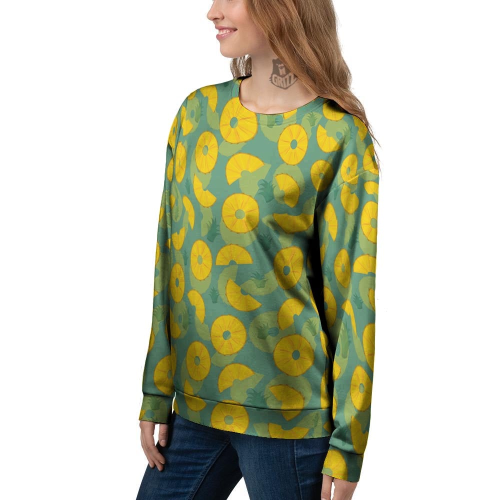 Pineapple Sliced Print Pattern Women's Sweatshirt-grizzshop