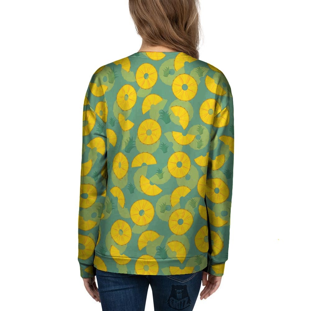 Pineapple Sliced Print Pattern Women's Sweatshirt-grizzshop