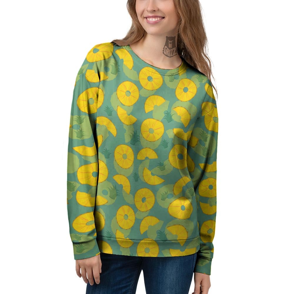 Pineapple Sliced Print Pattern Women's Sweatshirt-grizzshop