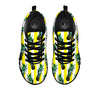 Pineapple Striped Yellow Print Pattern Black Sneaker-grizzshop