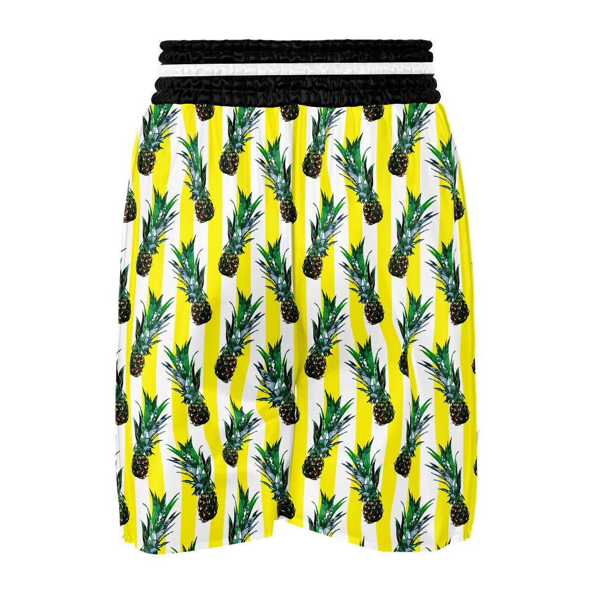 Pineapple Striped Yellow Print Pattern Boxing Shorts-grizzshop