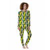 Pineapple Striped Yellow Print Pattern Women's Pajamas-grizzshop