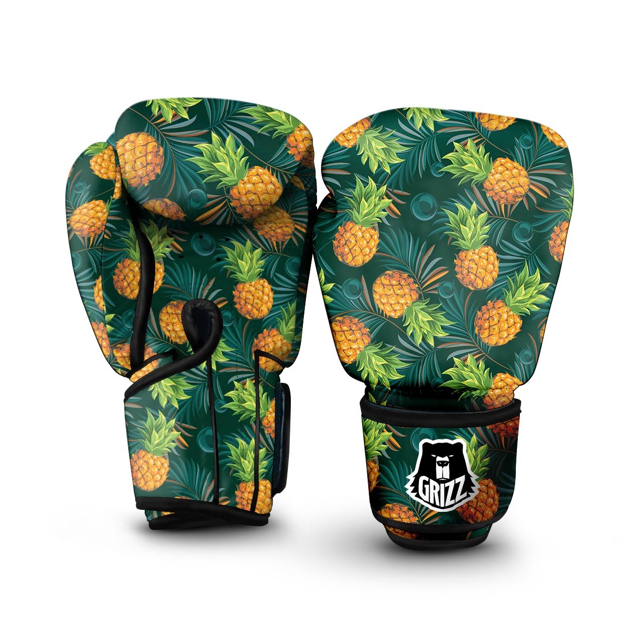 Pineapple Summer Print Pattern Boxing Gloves-grizzshop