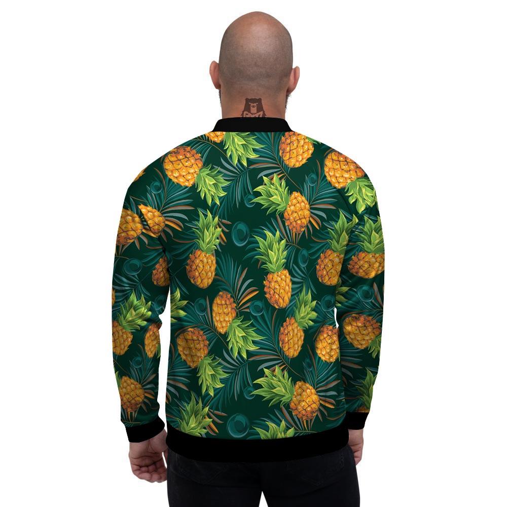 Pineapple Summer Print Pattern Men's Bomber Jacket-grizzshop