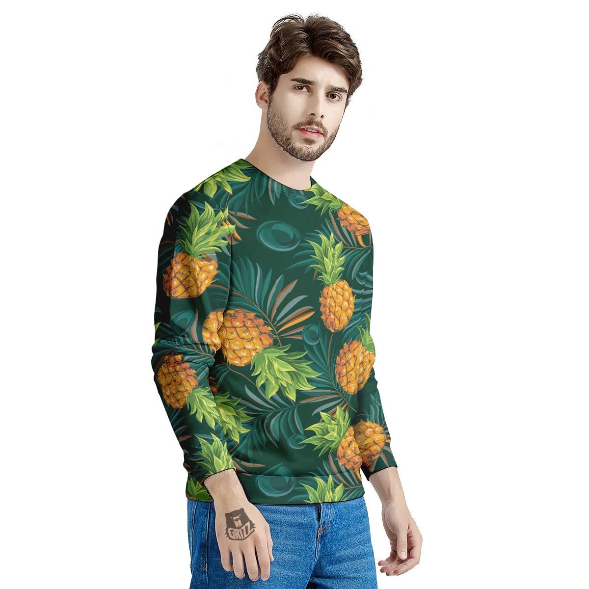 Pineapple Summer Print Pattern Men's Sweatshirt-grizzshop