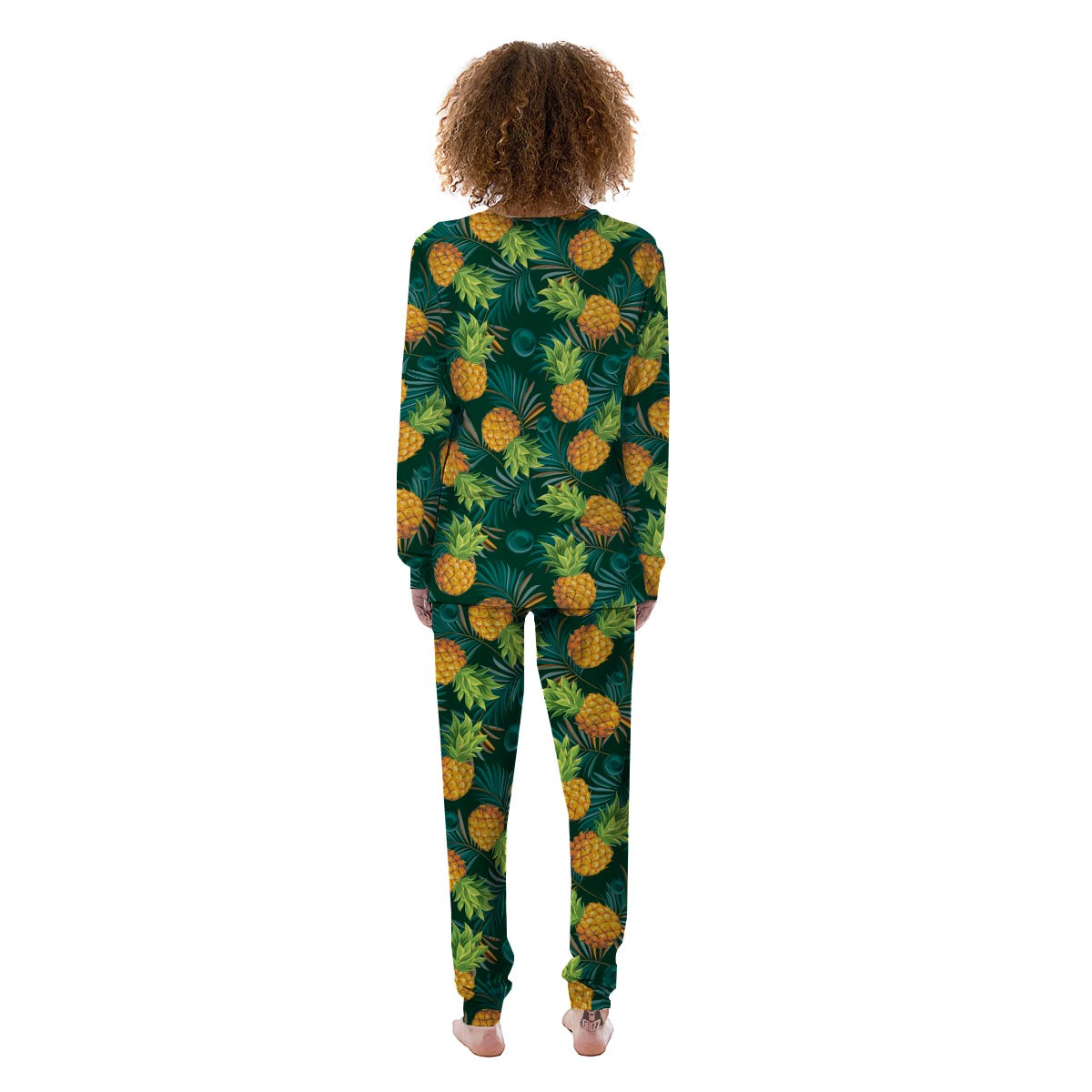 Pineapple Summer Print Pattern Women's Pajamas-grizzshop