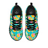 Pineapple Tropical Teal Print Pattern Black Sneaker-grizzshop