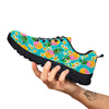 Pineapple Tropical Teal Print Pattern Black Sneaker-grizzshop