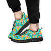 Pineapple Tropical Teal Print Pattern Black Sneaker-grizzshop