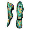 Pineapple Tropical Teal Print Pattern Muay Thai Shin Guards-grizzshop