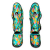 Pineapple Tropical Teal Print Pattern Muay Thai Shin Guards-grizzshop