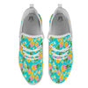 Pineapple Tropical Teal Print Pattern White Athletic Shoes-grizzshop