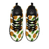 Pineapple White Print Pattern Black Sneaker-grizzshop