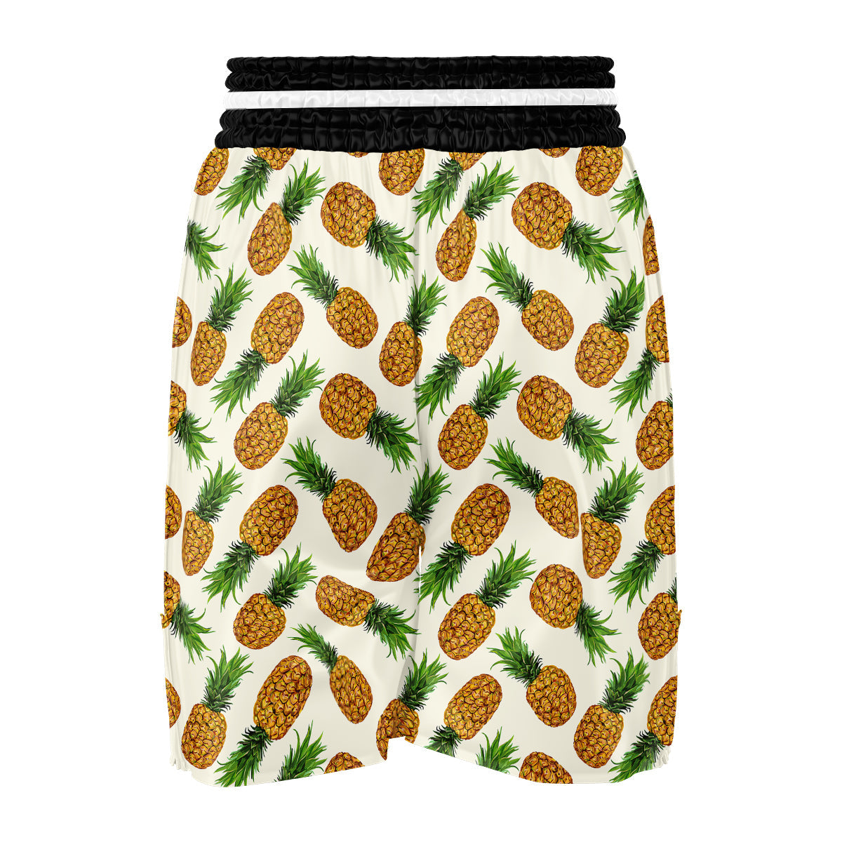 Pineapple White Print Pattern Boxing Shorts-grizzshop