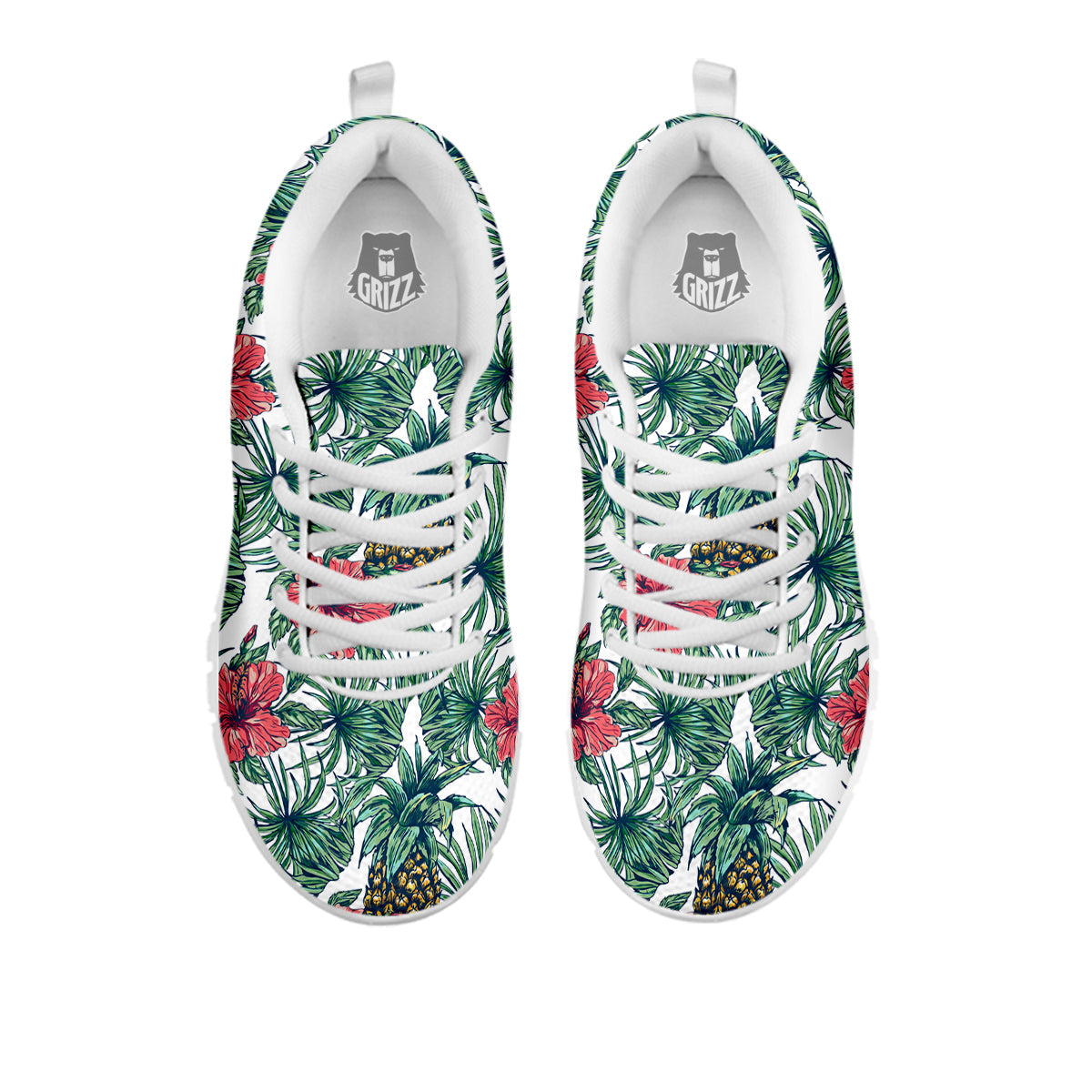 Pineapple White Tropical Print Pattern White Sneaker-grizzshop