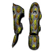 Pineapple White Zig Zag Print Pattern Muay Thai Shin Guards-grizzshop