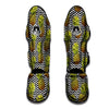 Pineapple White Zig Zag Print Pattern Muay Thai Shin Guards-grizzshop