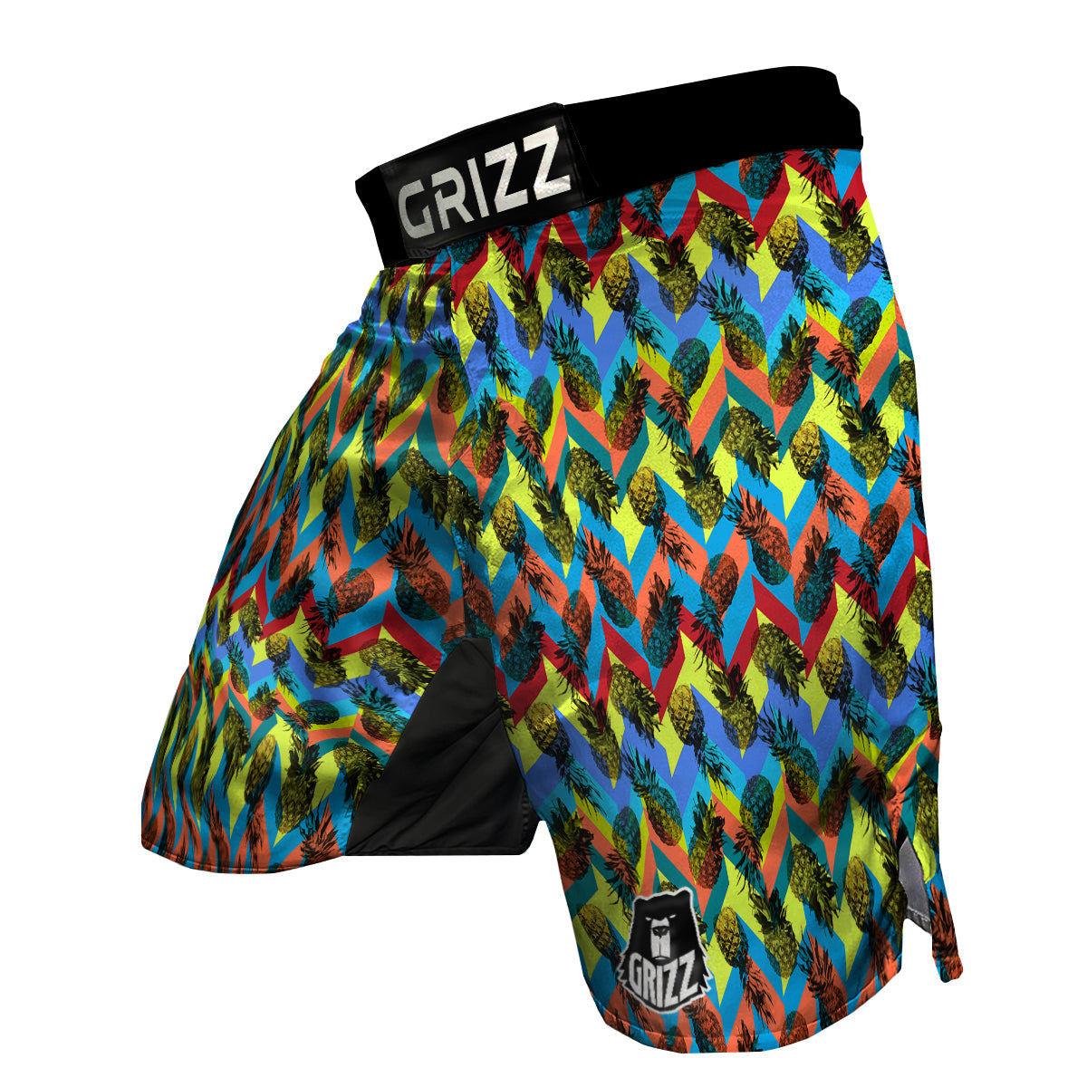 Pineapple Zigzag Print Pattern MMA Shorts-grizzshop