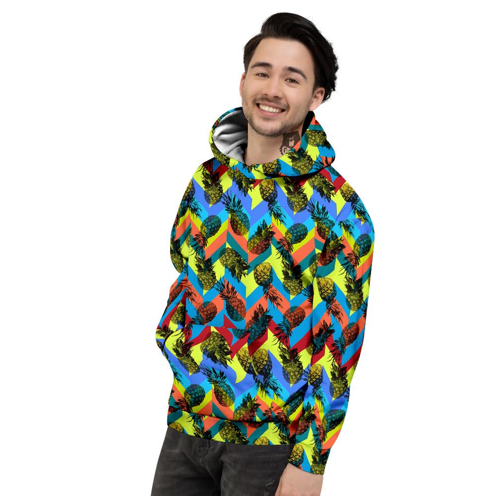 Pineapple Zigzag Print Pattern Men's Hoodie-grizzshop