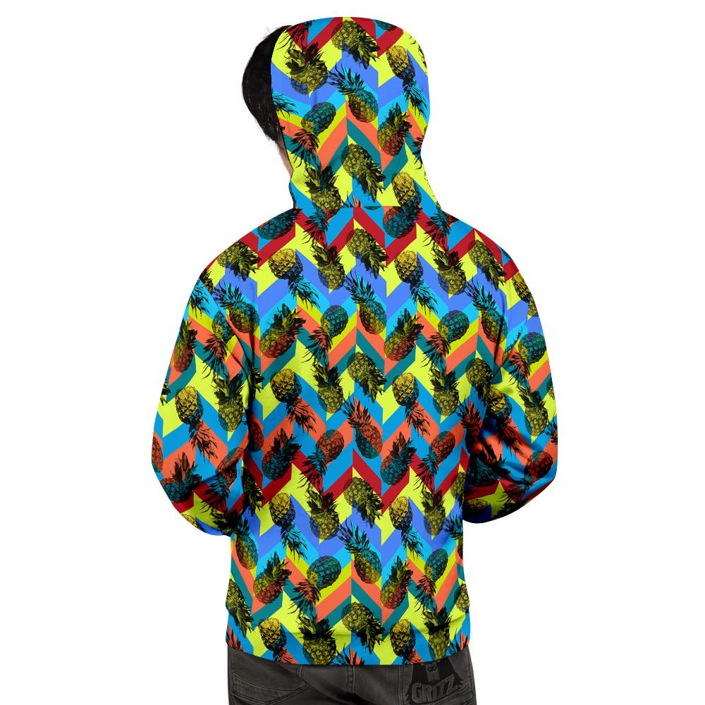 Pineapple Zigzag Print Pattern Men's Hoodie-grizzshop