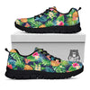 Pineapples Tropical Print Pattern Black Sneaker-grizzshop