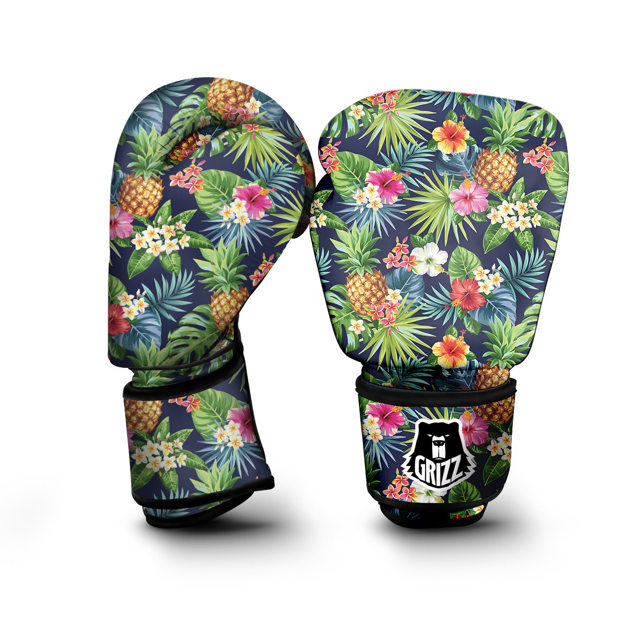 Pineapples Tropical Print Pattern Boxing Gloves-grizzshop