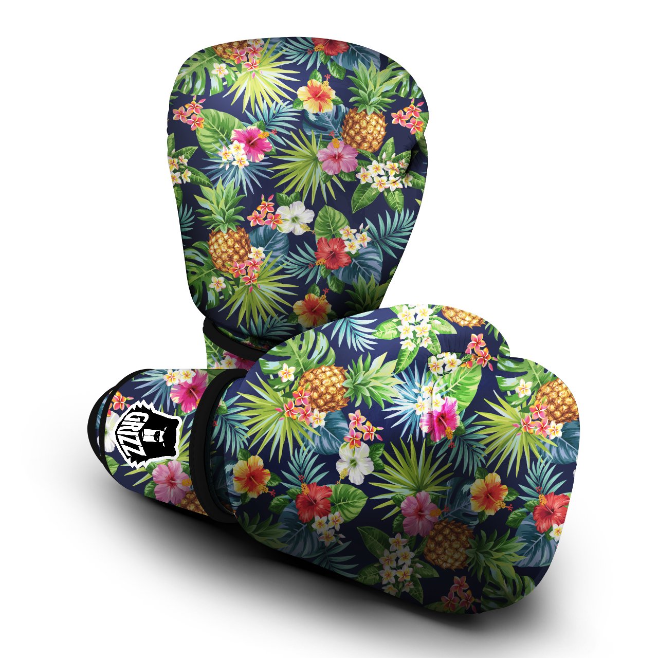 Pineapples Tropical Print Pattern Boxing Gloves-grizzshop