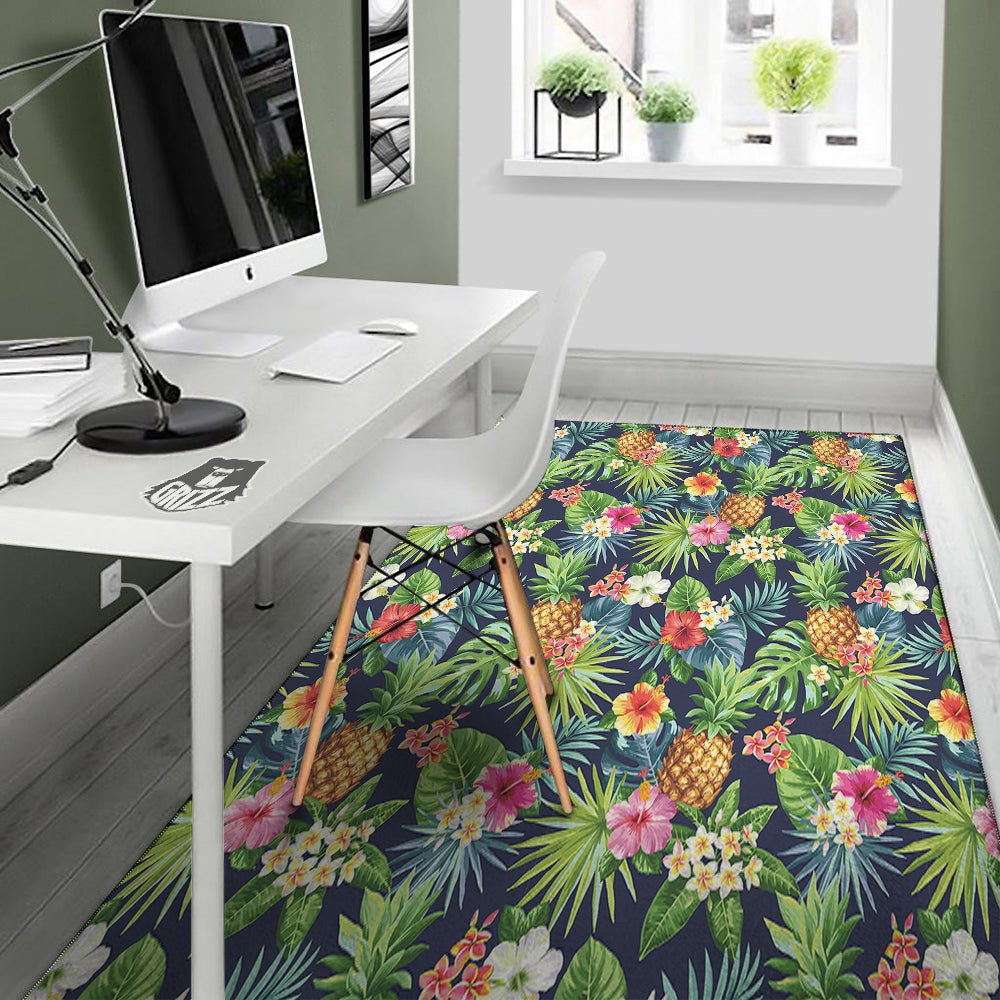 Pineapples Tropical Print Pattern Floor Mat-grizzshop