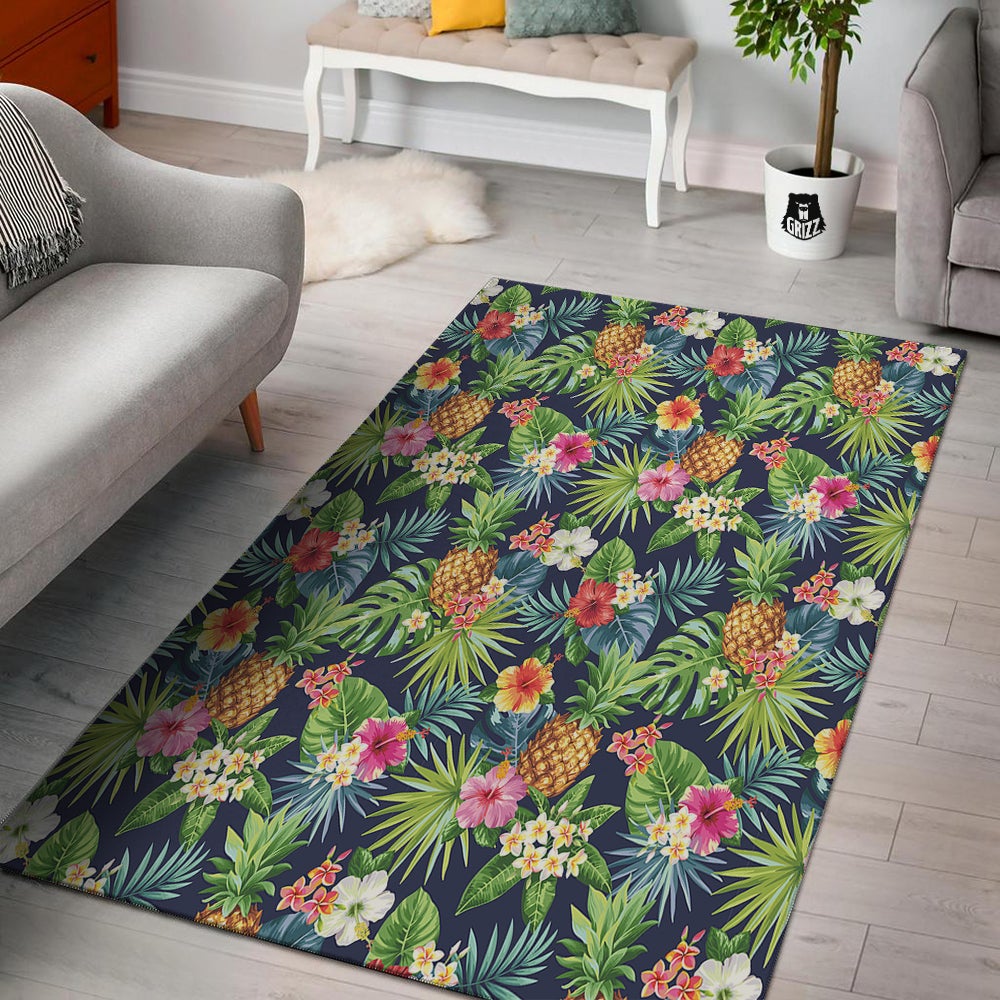 Pineapples Tropical Print Pattern Floor Mat-grizzshop