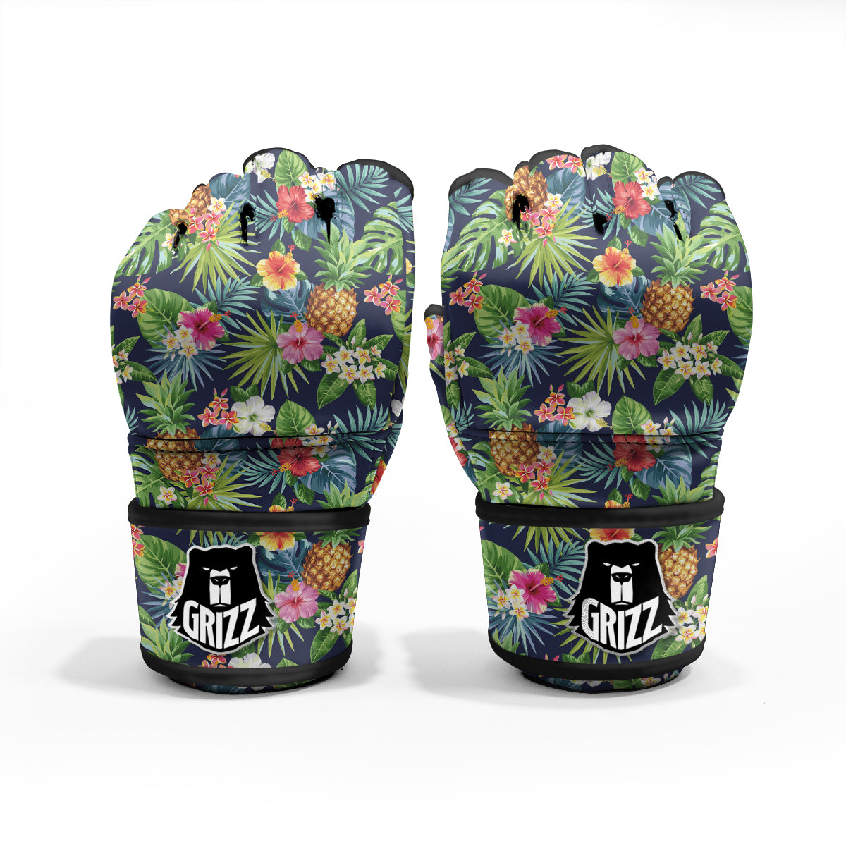 Pineapples Tropical Print Pattern MMA Gloves-grizzshop
