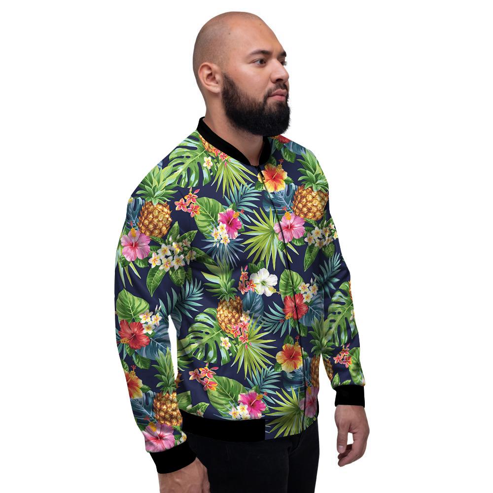 Pineapples Tropical Print Pattern Men's Bomber Jacket-grizzshop