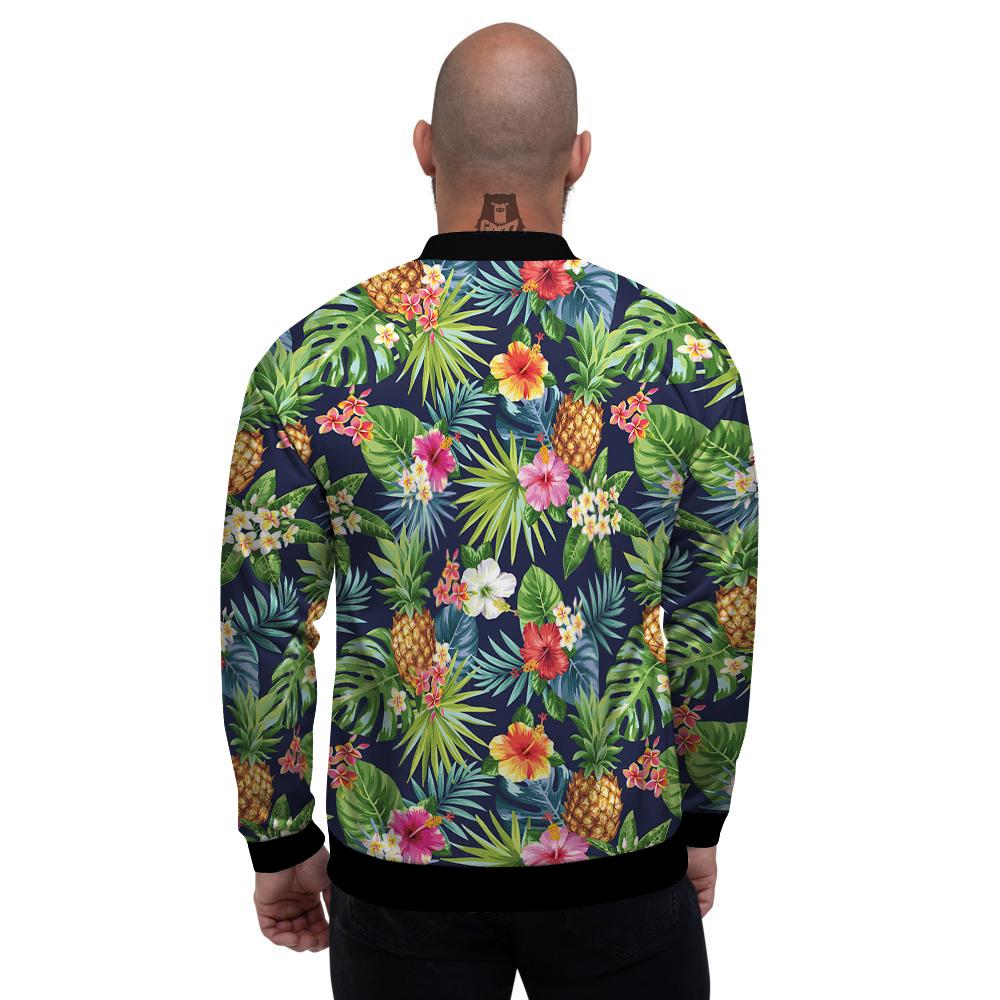 Pineapples Tropical Print Pattern Men's Bomber Jacket-grizzshop