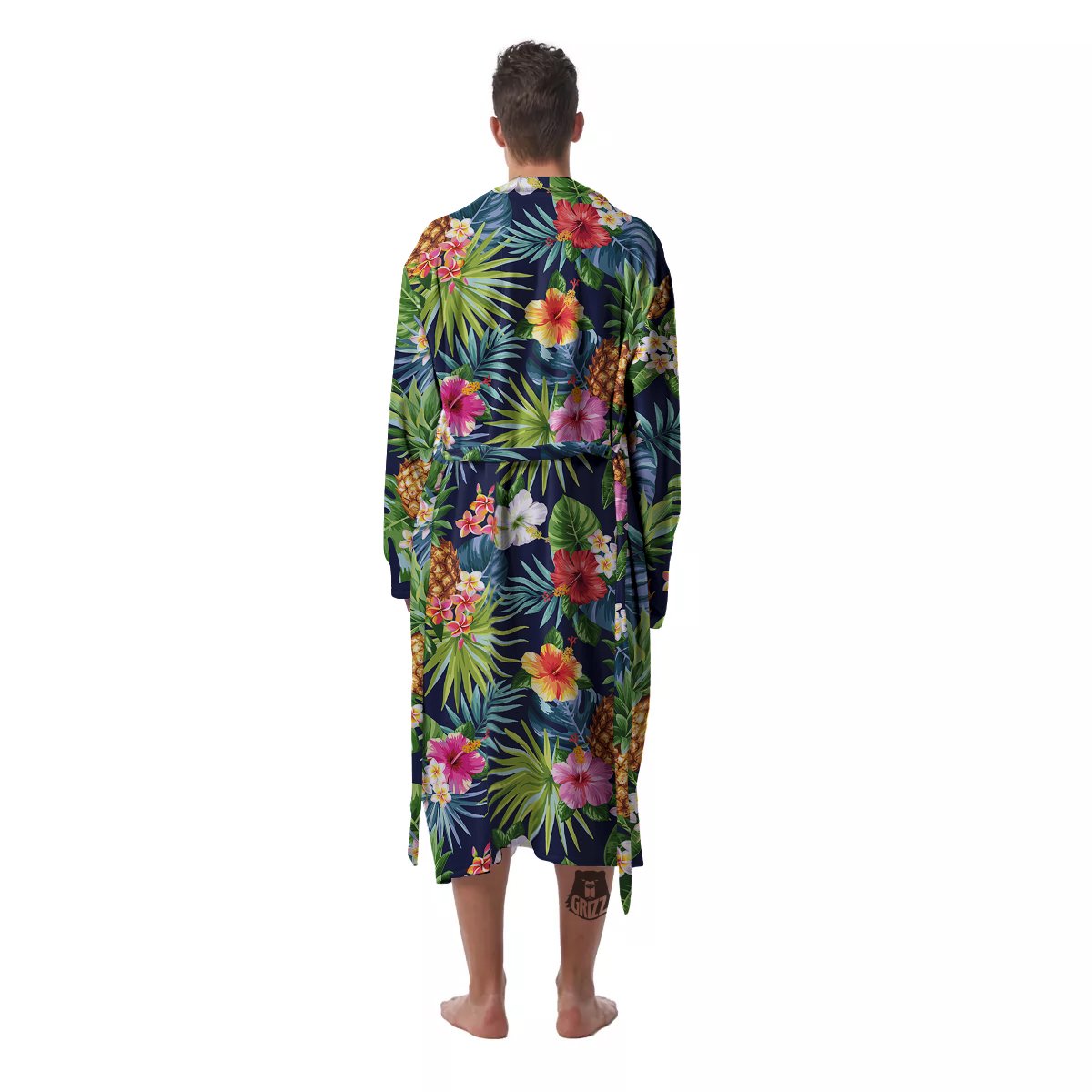 Pineapples Tropical Print Pattern Men's Robe-grizzshop