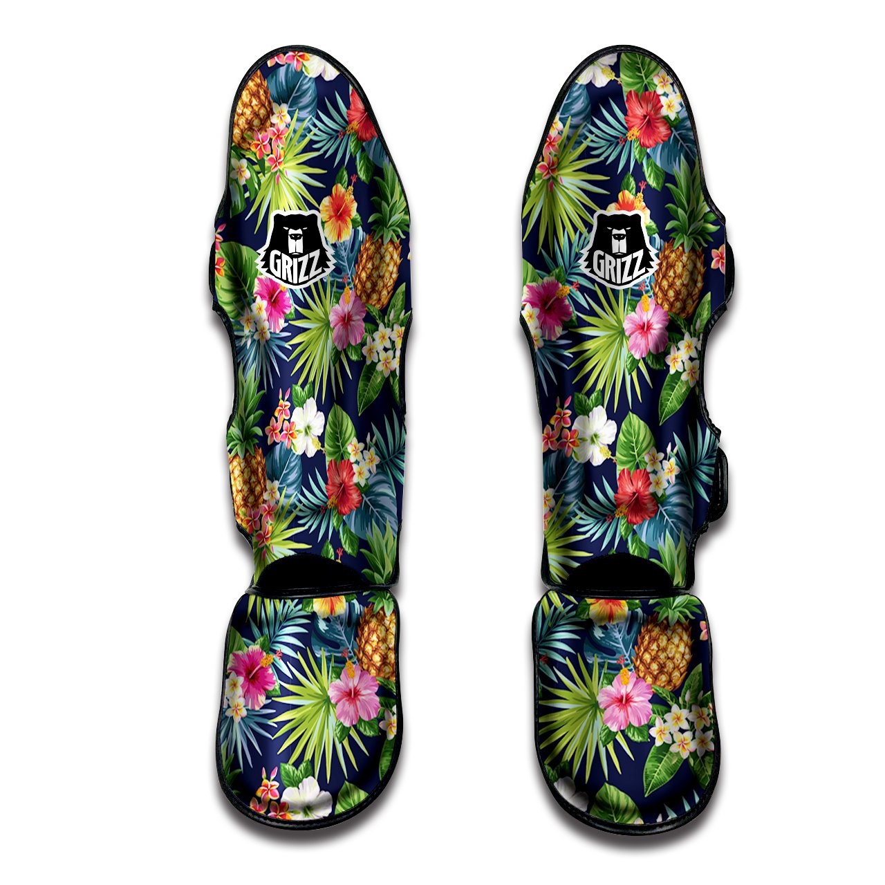 Pineapples Tropical Print Pattern Muay Thai Shin Guards-grizzshop