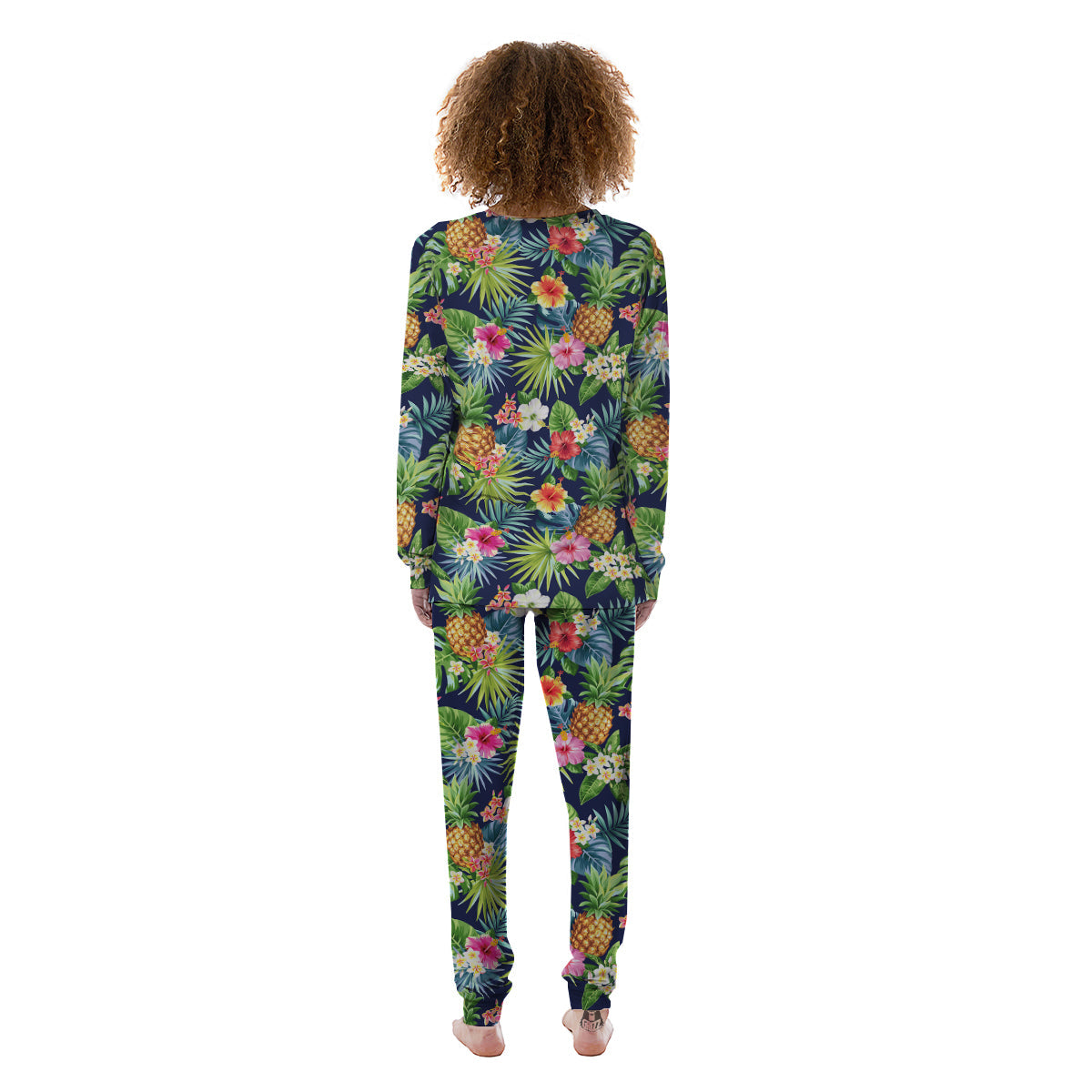 Pineapples Tropical Print Pattern Women's Pajamas-grizzshop