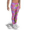 Pink Alien And Cute Monsters Print Pattern Men's Leggings-grizzshop