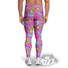 Pink Alien And Cute Monsters Print Pattern Men's Leggings-grizzshop