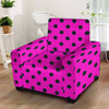 Pink And Black Polka Dot Armchair Cover-grizzshop