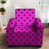 Pink And Black Polka Dot Armchair Cover-grizzshop